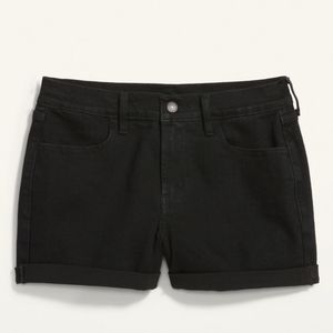 Old Navy Mid-Rise Wow Black Jean Shorts